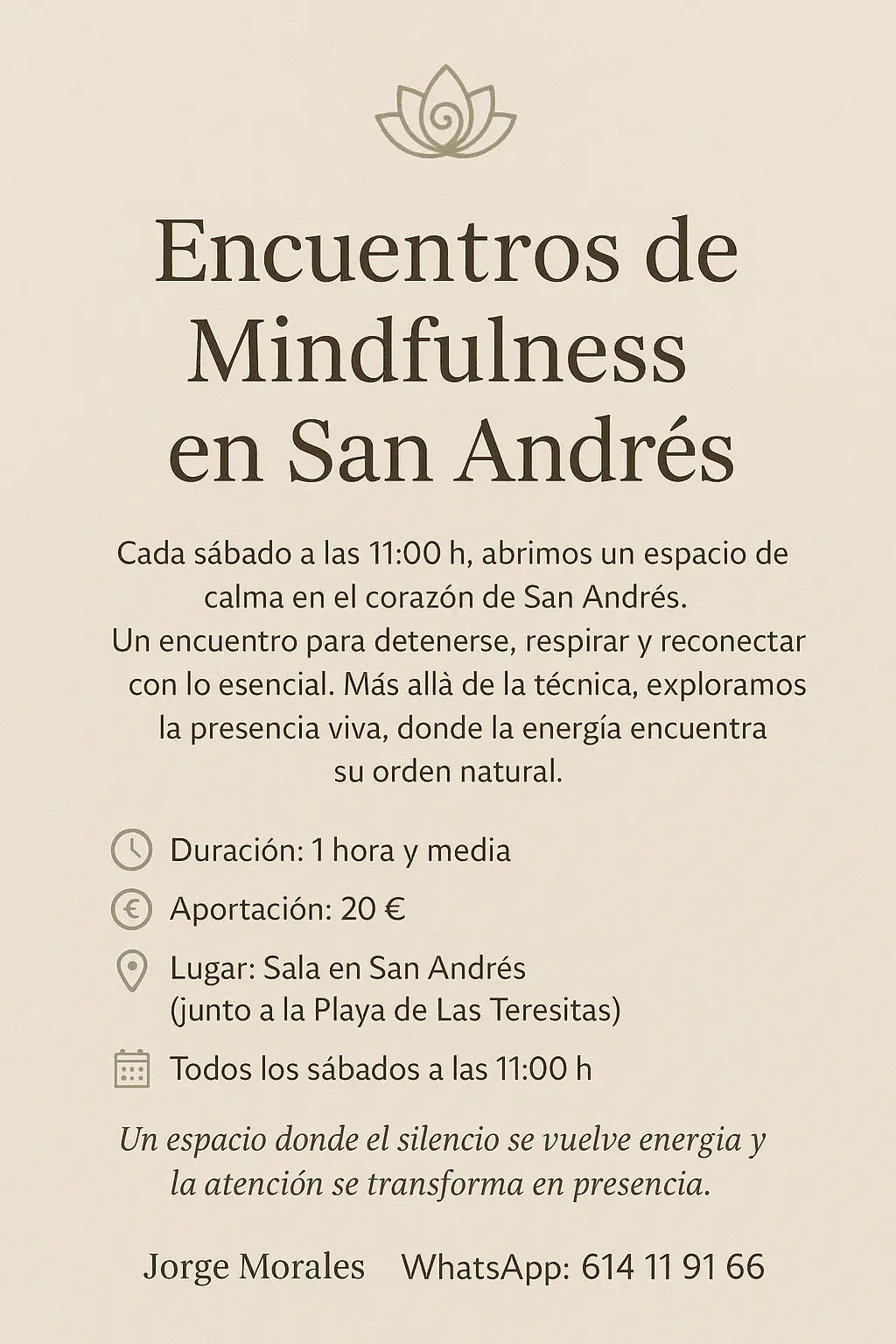 Taller de Mindfulness en Tenerife Taller de Mindfulness en Tenerife